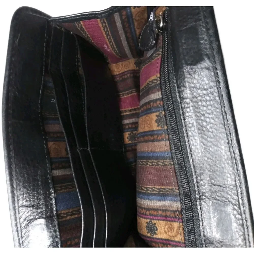 Brighton Clutch Purse Small Shoulder Bag Mini Leather Suede Black